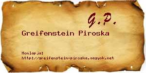 Greifenstein Piroska névjegykártya